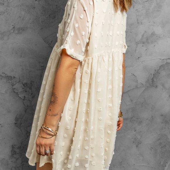 New pom pom babydoll dress - Picture 2 of 2